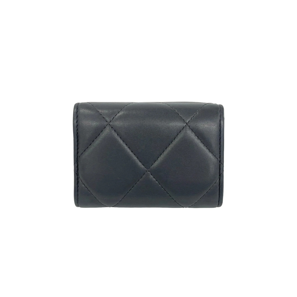 CHANEL Gray Lambskin Leather Logo Wallet - Picture 2 of 10
